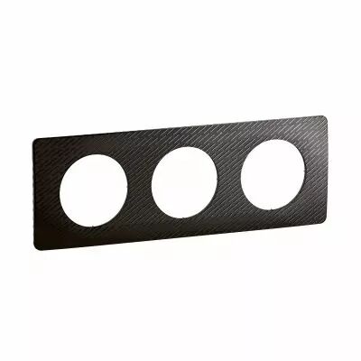 Plaque de finition C�liane 3 postes - Noir M�t�ore (CP0703)