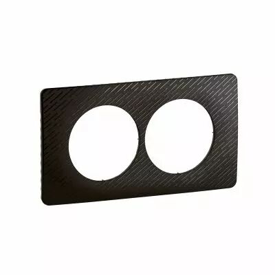 Plaque de finition C�liane 2 postes sp�ciale r�novation - Noir M�t�ore (CP0706)