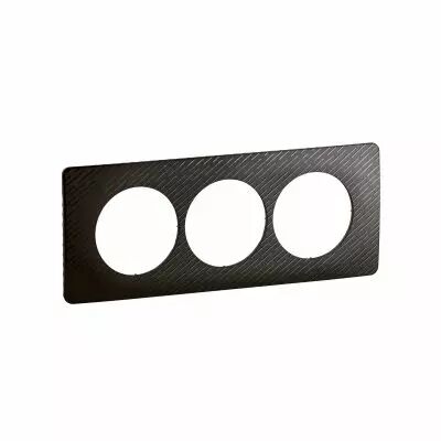Plaque de finition C�liane 3 postes sp�ciale r�novation - Noir M�t�ore (CP0707)