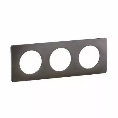 Plaque de finition C�liane 3 postes - finition Gris Cendr� (CP1003)