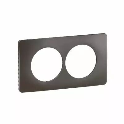 Plaque de finition C�liane 2 postes sp�ciale r�novation - Gris Cendr� (CP1006)