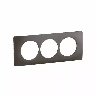 Plaque de finition C�liane 3 postes sp�ciale r�novation - Gris Cendr� (CP1007)