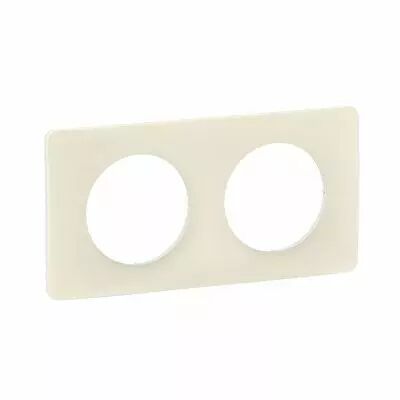 Plaque de finition C�liane 2 postes - Blanc Amande (CP1102)