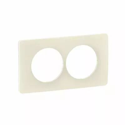 Plaque de finition C�liane 2 postes sp�ciale r�novation - Blanc Amande (CP1106)
