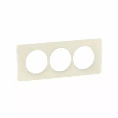 Plaque de finition C�liane 3 postes sp�ciale r�novation - Blanc Amande (CP1107)