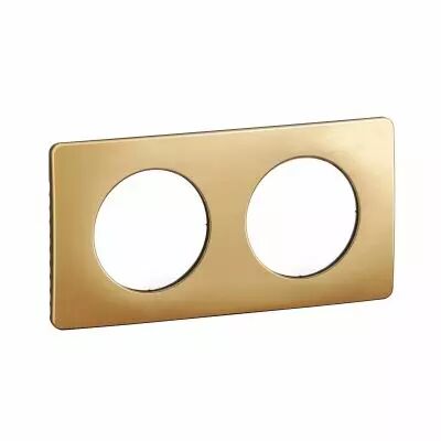 Plaque de finition C�liane 2 postes - Laiton Satin� (CP1202)