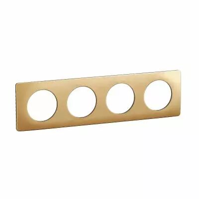 Plaque de finition C�liane 4 postes - Laiton Satin� (CP1204)