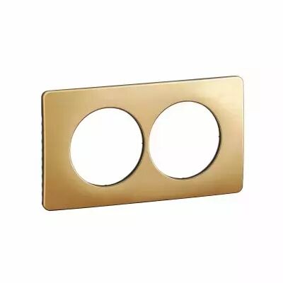 Plaque de finition C�liane 2 postes sp�ciale r�novation - Laiton Satin� (CP1206)