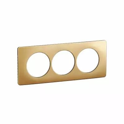 Plaque de finition C�liane 3 postes sp�ciale r�novation - Laiton Satin� (CP1207)