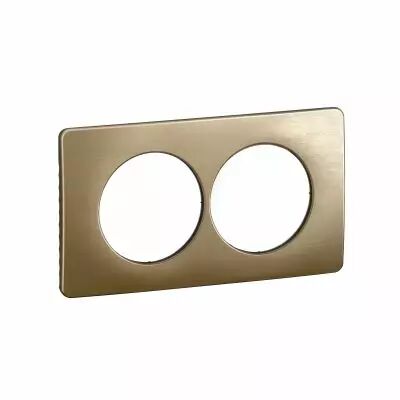 Plaque de finition C�liane 2 postes sp�ciale r�novation - Bronze Satin� (CP1606)