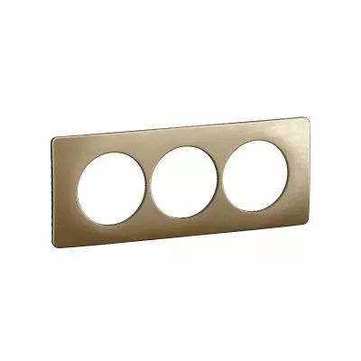 Plaque de finition C�liane 3 postes sp�ciale r�novation - Bronze Satin� (CP1607)
