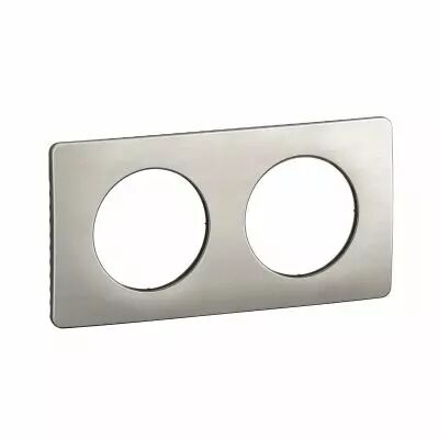 Plaque de finition C�liane 2 postes - Alu Satin� (CP1702)