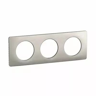Plaque de finition C�liane 3 postes - Alu Satin� (CP1703)
