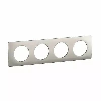Plaque de finition C�liane 4 postes - Alu Satin� (CP1704)