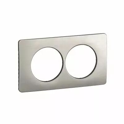Plaque de finition C�liane 2 postes sp�ciale r�novation - Alu Satin� (CP1706)