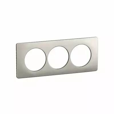 Plaque de finition C�liane 3 postes sp�ciale r�novation - Alu Satin� (CP1707)