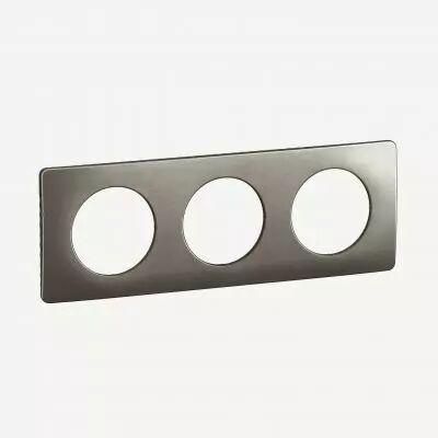 Plaque de finition C�liane 3 postes - Acier Satin� (CP1803)