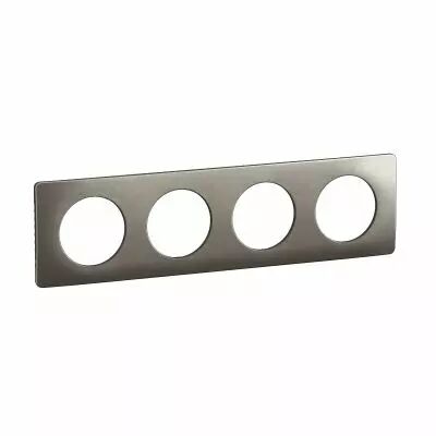 plaque de finition c�liane 4 postes - acier satin� (cp1804)