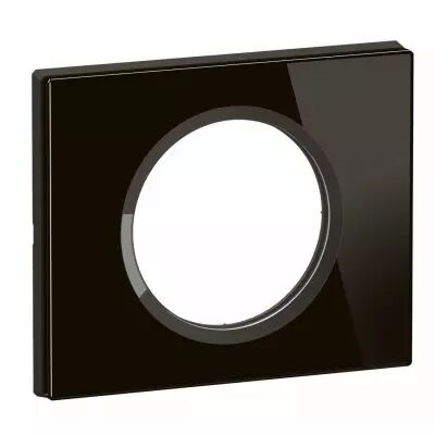 plaque de finition c�liane 1 poste - verre onyx noir (cp1901)