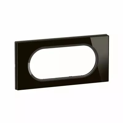 Plaque de finition C�liane 4 � 5 modules - Verre Onyx Noir (CP1908)