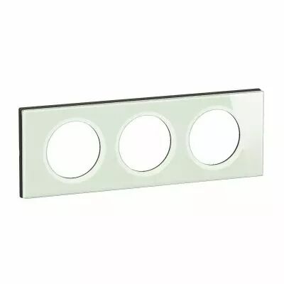 Plaque de finition C�liane 3 postes - Verre Opale Blanc (CP2003)