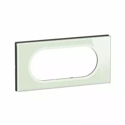 Plaque de finition C�liane 4 � 5 modules - Verre Opale Blanc (CP2008)