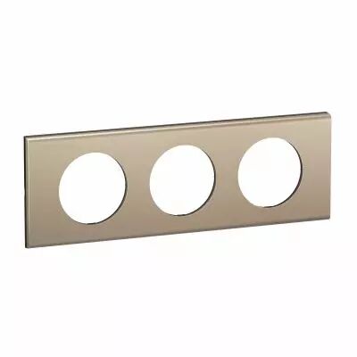 Plaque de finition C�liane 3 postes - Nickel Satin� (CP2103)