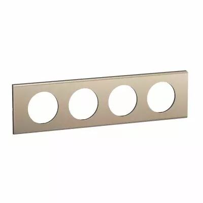 Plaque de finition C�liane 4 postes - Nickel Satin� (CP2104)