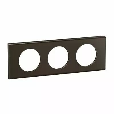 Plaque de finition C�liane 3 postes - Nickel Sombre Satin� (CP2203)