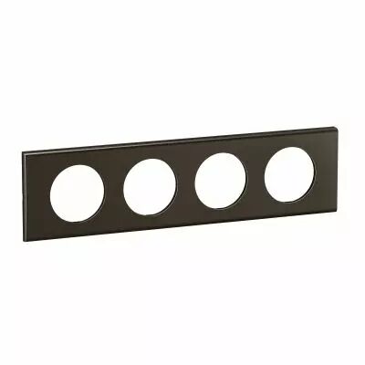 Plaque de finition C�liane 4 postes - Nickel Sombre Satin� (CP2204)