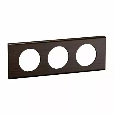 Plaque de finition C�liane 3 postes - finition Fr�ne Wengu� (CP2503)
