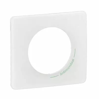Plaque de finition C�liane 1 poste - Blanc antimicrobien (CP2601)