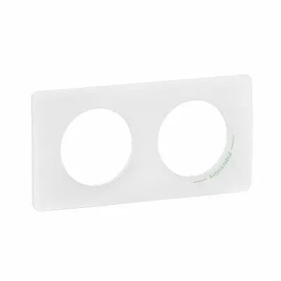 Plaque de finition C�liane 2 postes - Blanc antimicrobien (CP2602)