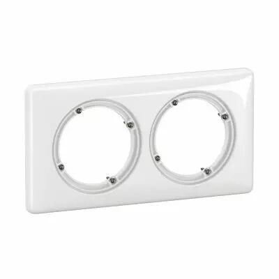 Plaque de finition C�liane 2 postes - Blanc IP44 (CP2702)
