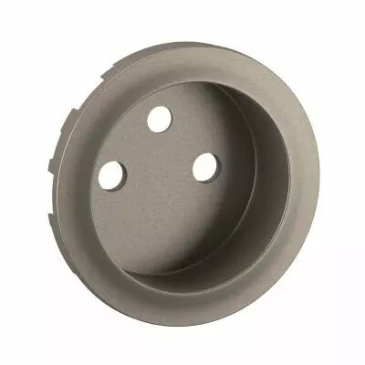 Enjoliveur prise 2P+T � puit bornes � vis C�liane - Titanium (CT0116)