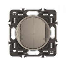 Interrupteur filaire double Céliane with Netatmo avec Neutre - Titanium (CT0416)