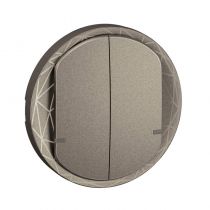 Enjoliveur interrupteur double Céliane with Netatmo - Titanium (CT1415)