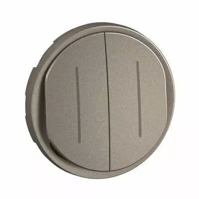 Enjoliveur interrupteur va-et-vient double t�moin C�liane - Titanium (CT2007)