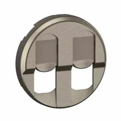 Enjoliveur prise double RJ45 C�liane - Titanium (CT2346)