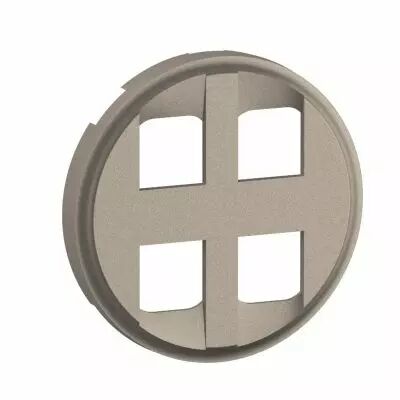 Enjoliveur prise quadruple RJ45 C�liane - Titanium (CT4348)