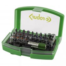 composition de 30 embouts de 25 mm assortis plats, pz, ph, hex, torx, porte emb. (084370)