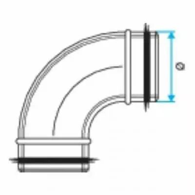 Aldes - Coude galvanis� 90� � joint - Diam�tre 200 mm embouti (11098144)