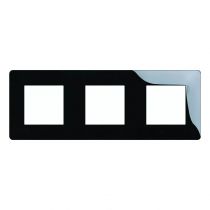 essensya plaque 3 postes réversible entraxe 71mm noire (we403n)