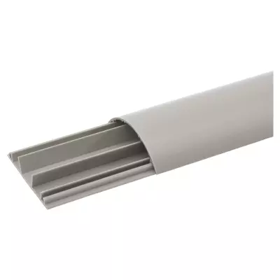 passage de plancher pvc 3 compartiments 75x18mm - gris ral7030 (030093)