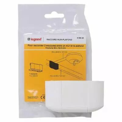 d�rivation � plat mur et plafond pour moulure dlplus 32x20mm ou 40x20mm - blanc (030216)