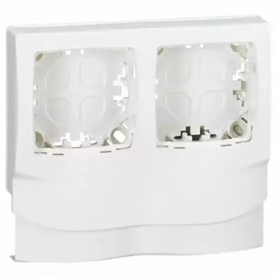 cadre appareillage saillie 2 postes pose long moulures dlplus �p. 12,5mm -blanc (031414)