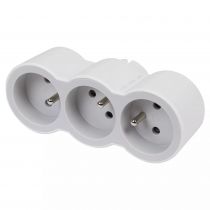 fiche 3x2p+t frontales 16a 230v 3680w - blanc/gris (049433)