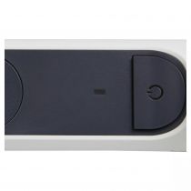 rallonge 6x2p+t surface avec inter, cordon 1,5m et disjoncteur+led - blanc/gris (049441)