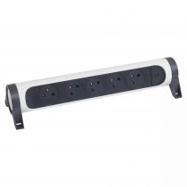 rallonge 5x2p+t surface avec interrupteur sans cordon - blanc/gris foncé (049467)