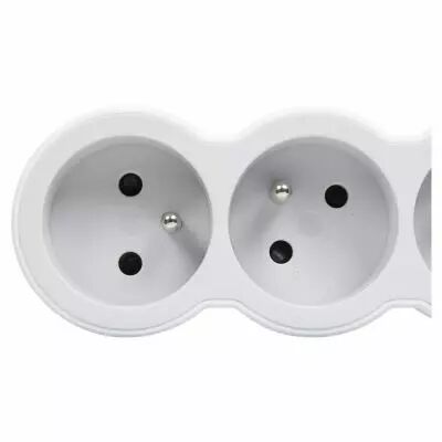 rallonge 3x2p+t avec cordon 1,5m 3g 1mm� - blanc/gris clair (049470)